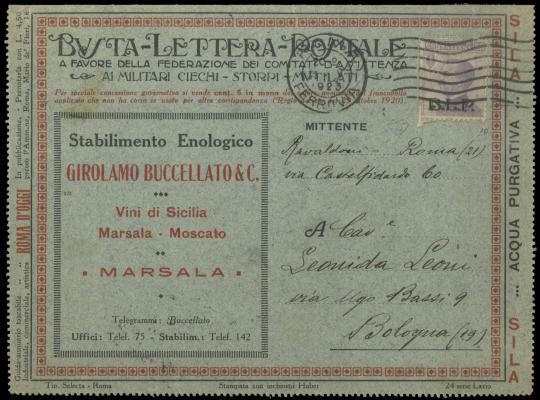 ITALIA REGNO 1922/23 - BLP10: 50c violetto, BLP lito II tipo, da Roma a Bologna  [..]