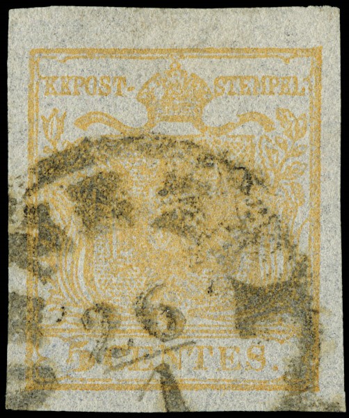 Lotto 6151 - Lombardo Veneto: n.1k, 5c giallo bistro  (1850)  - Asta Offerta Estate  [..]