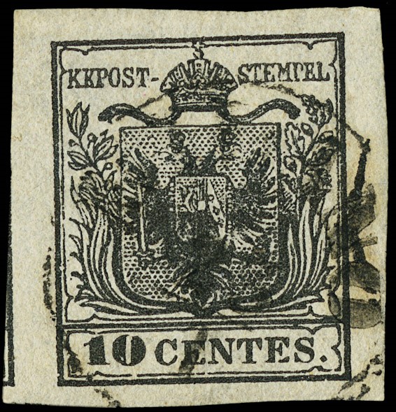 Lotto 6164 - Lombardo Veneto: n.2e, 10c nero carbone  (1850)  - Asta Offerta Estate  [..]