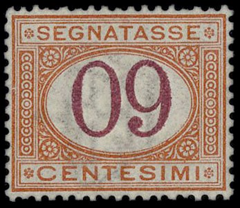 ITALIA REGNO 1890/94 - T26a: Segnatasse, 60c arancio e carminio, cifre capovolte  [..]