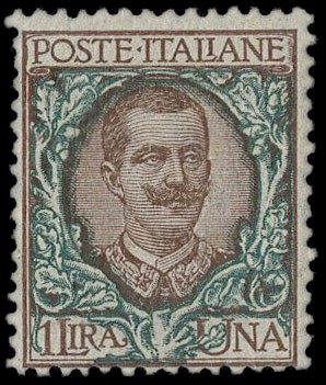 ITALIA REGNO 1922/23 - BLP12d: 1L bruno e verde, BLP lito II tipo al verso  - Auction  [..]