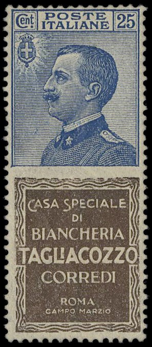 ITALIA REGNO 1924/25 - PUB8: Pubblicitari, 25c Tagliacozzo  - Auction Selection  [..]