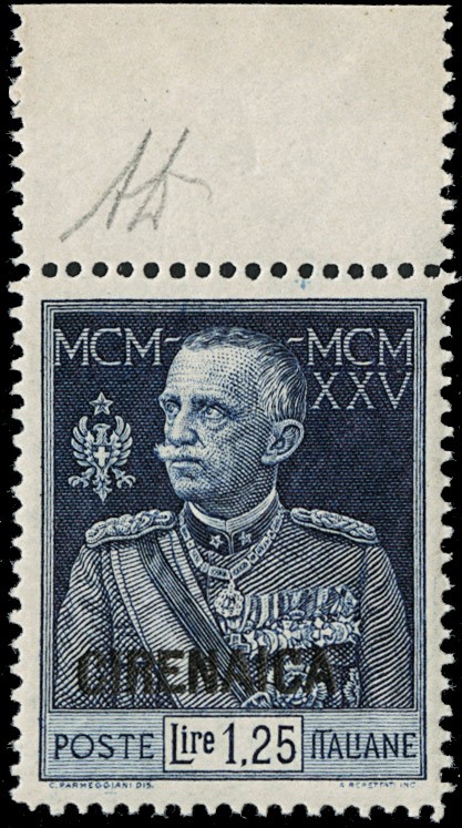 LOTTO 6307 - CIRENAICA 1925/26 - 26: Giubileo del Re, 1,25 azzurro dent.13 1/2   [..]