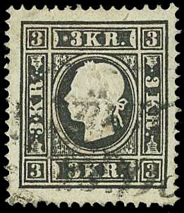 AUSTRIA 1859 - Austria: 3kr. b...  (1859)  - Auction Shop On-line - MARIO ZANARIA di Angelo Zanaria e C.