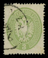 LOMBARDO VENETO 1863 - 37d: 3s verde