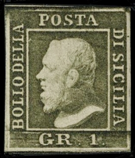 SICILIA 1859 - 5: 1gr verde oliva chiaro (PA)  III tav.
