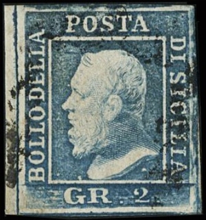 SICILIA 1859 - 06g: 2gr azzurro chiaro PA rit.81 BdF