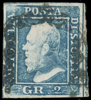 SICILIA 1859 - 06g: 2gr azzurro chiaro pos.39