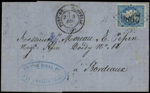 FRANCIA 1870 - 44B: 20c I tipo Rep. II per Bordeaux
