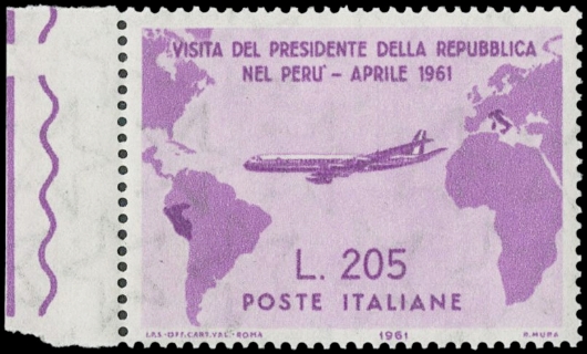 ITALIA REPUBBLICA 1961 - 921: 205L lilla rosa, "Gronchi Rosa"